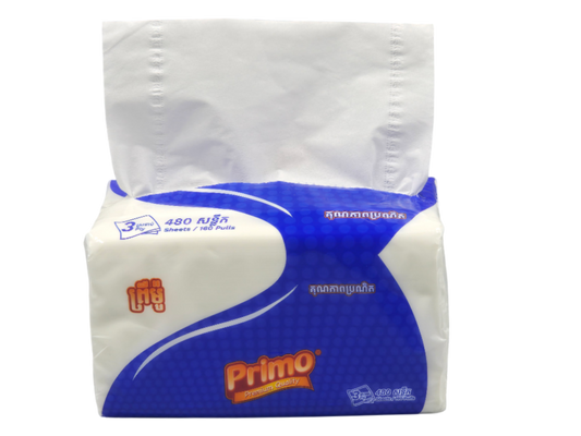Primo Blue Facial Tissue (1កេស)