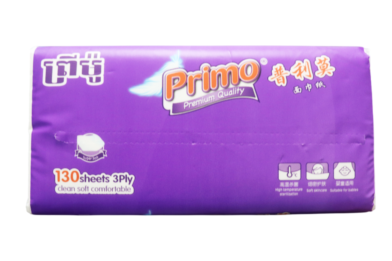 Primo Purple Long Facial Tissue (1កេស)