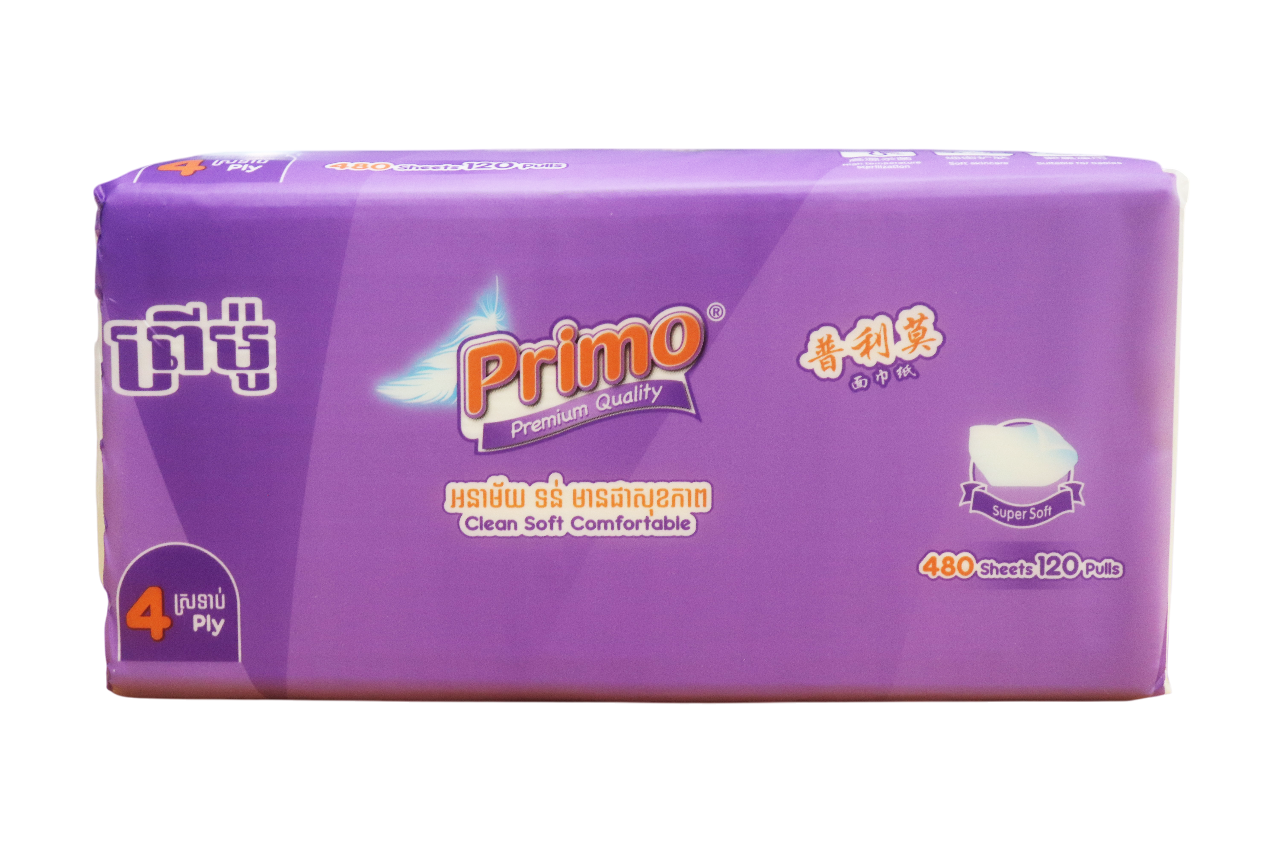 Primo Purple Facial Tissue (1កេស)