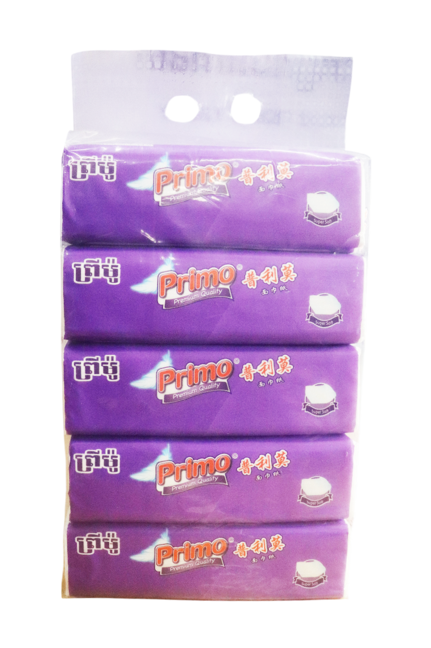 Primo Purple Long Facial Tissue (1កេស)