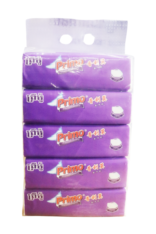 Primo Purple Long Facial Tissue (1កេស)